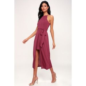 Lulus Washed Magenta Midi Dress